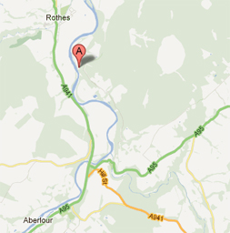 Location of Aikenway Holiday Cottage near Craigellachie Aberlour Moray